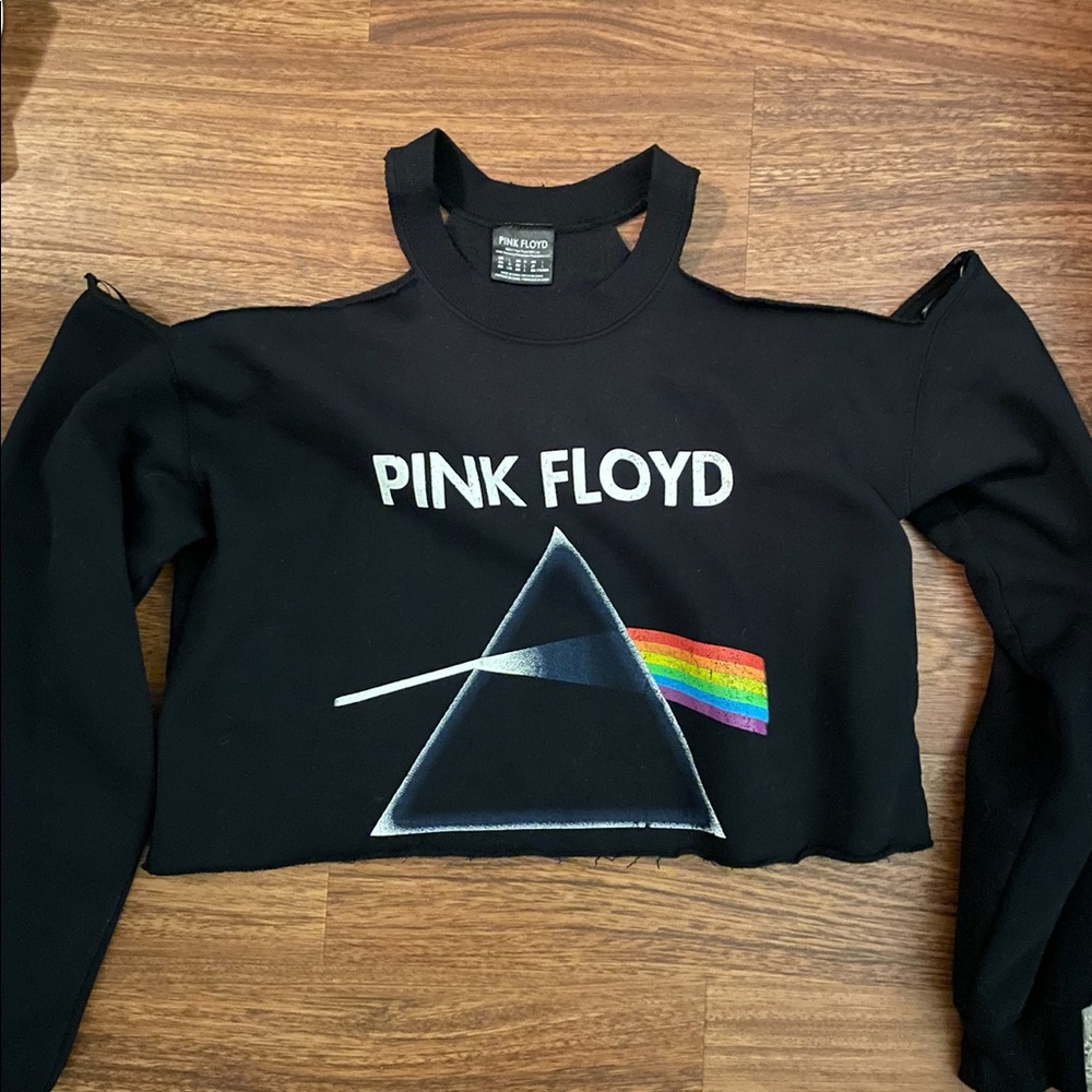 Never Worn Pink Floyd crop too long sleeve sweatshirt.